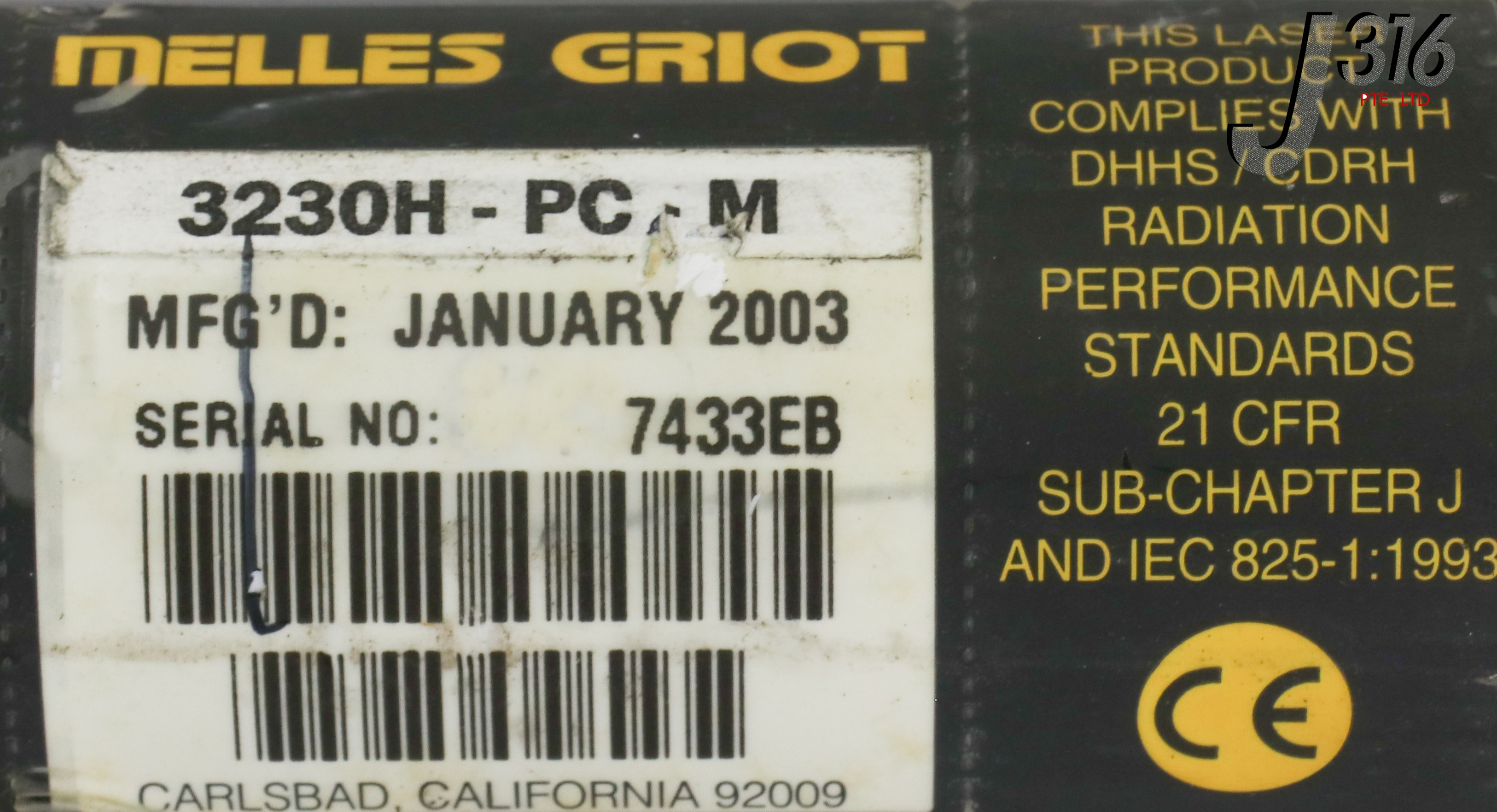 19233 MELLES GRIOT HELIUM NEON LASER HEAD 3230H-PC-M | eBay